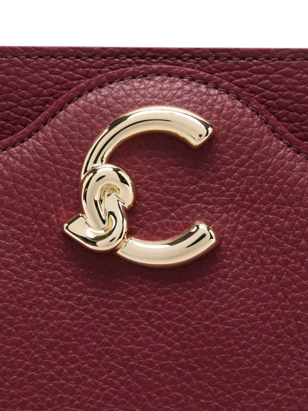 Coccinellecurved-C leather shoulder bag