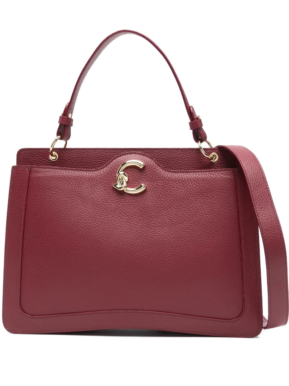 Coccinellecurved-C leather shoulder bag