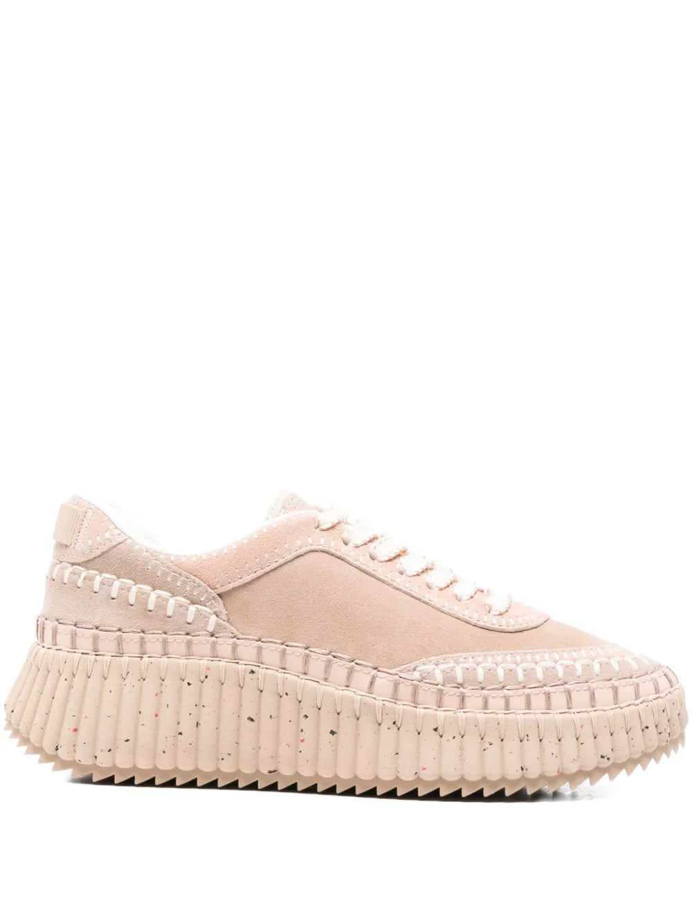 Chlo ama Textured Leather-Trimmed Platform