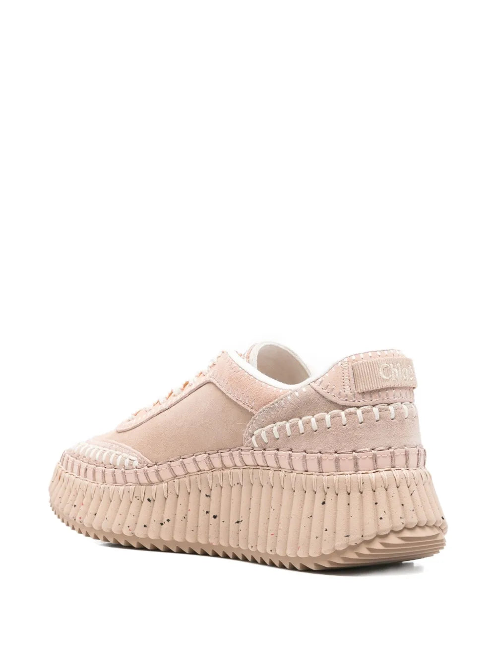 Chlo ama Textured Leather-Trimmed Platform