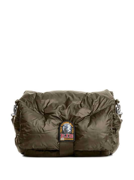 Parajumpersquilted logo-patch shoulder bag
