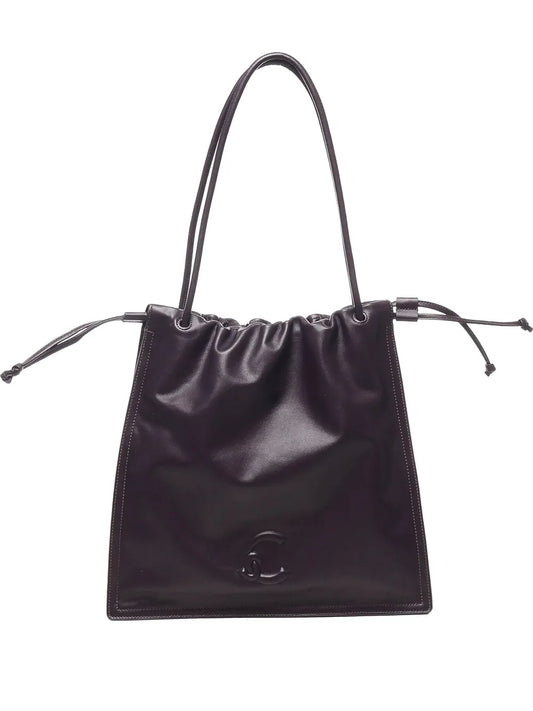 Coccinellelarge Dulse drawstring leather tote bag