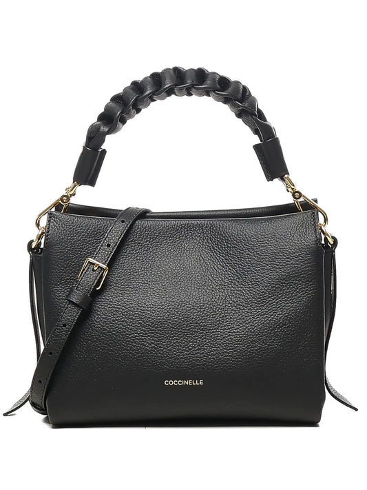 Coccinellesmall braided-handle leather shoulder bag