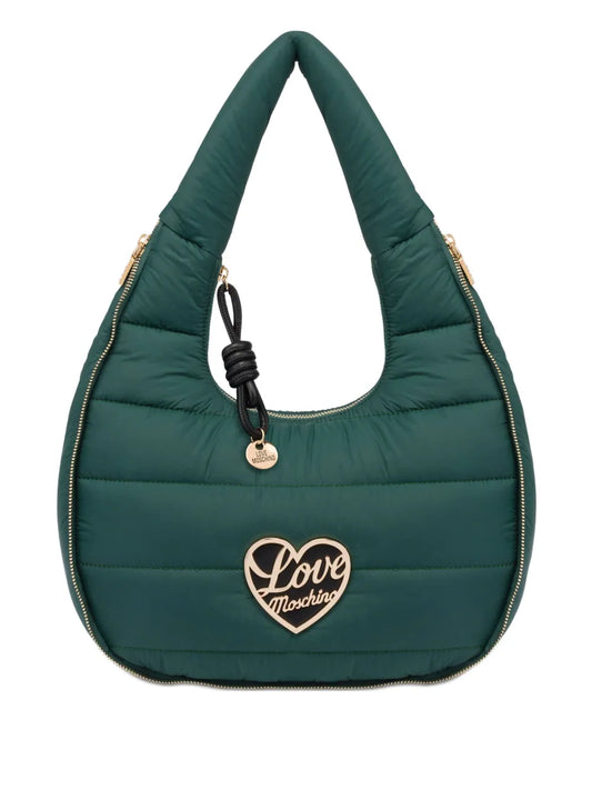Love Moschinoquilted heart-plaque shoulder bag