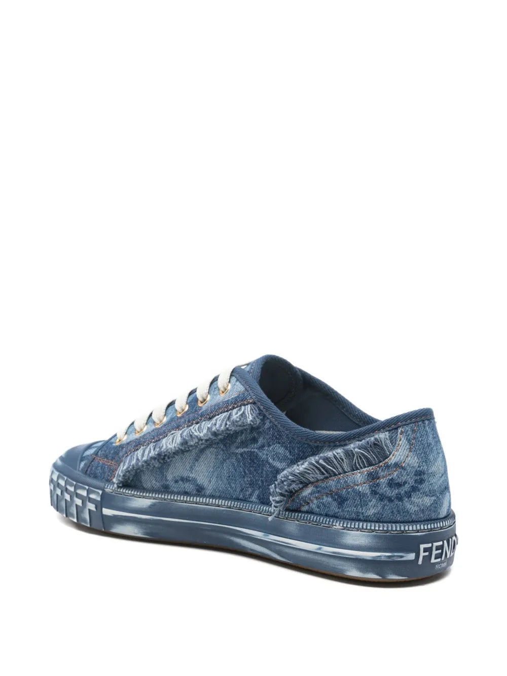 FENDI Frayed-Denim Trainers