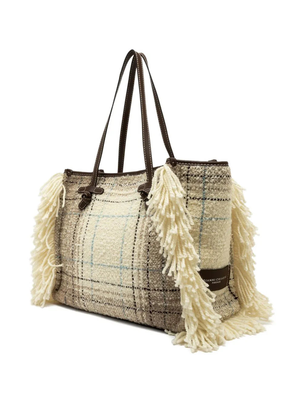 GIANNI CHIARINIMarcella fringed checked tote bag