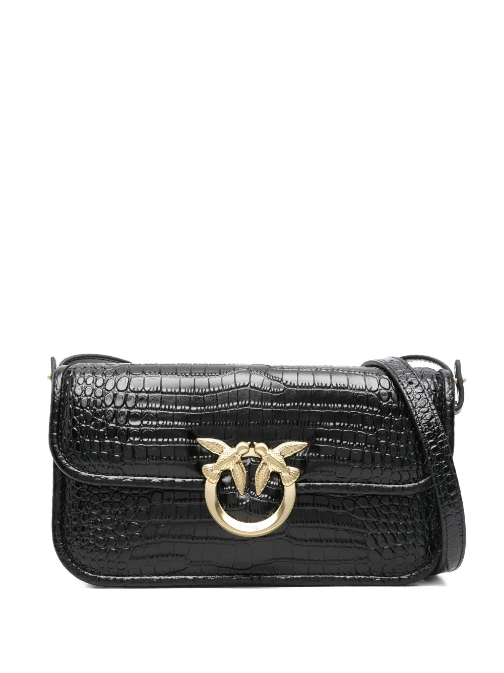 PINKOcrocodile-embossed leather cross body bag