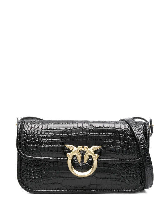 PINKOcrocodile-embossed leather cross body bag