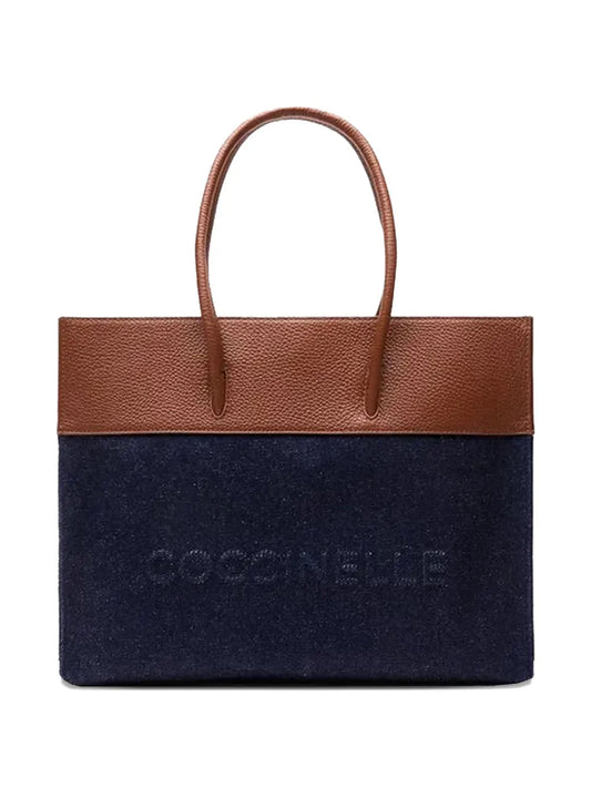 CoccinelleMyrtha leather-trimmed denim tote bag