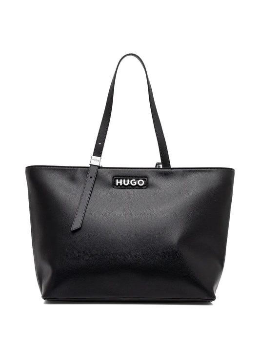 HUGObuckle-detail logo tote bag