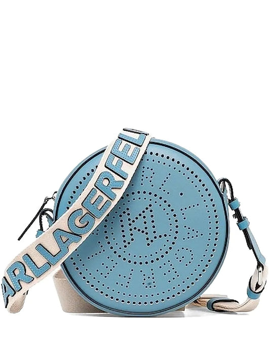 Karl Lagerfeldperforated-logo round crossbody bag