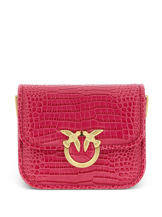 PINKOcrocodile-effect mini shoulder bag