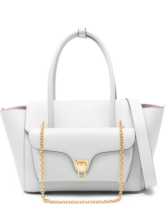 Coccinellechain-detail leather tote bag