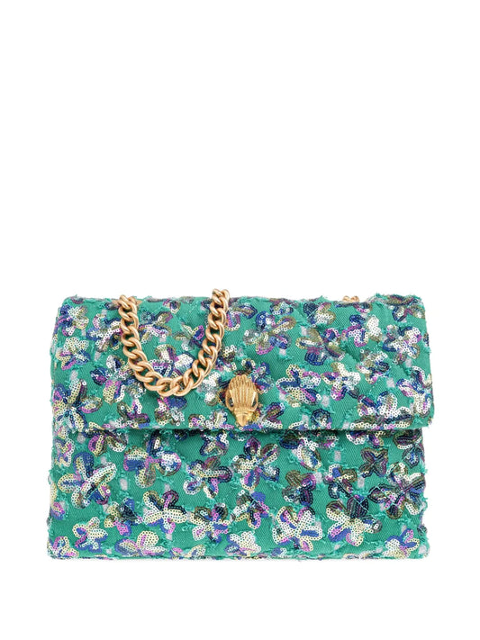Kurt Geiger Londonlarge Kensington Soft sequined floral cross body bag