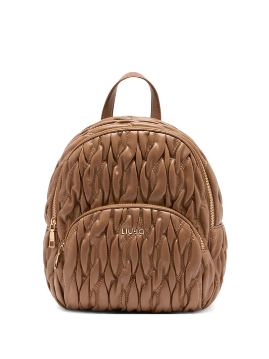 LIU JOquilted logo backpack
