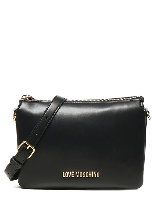 Love Moschinologo-plaque zip-fastening shoulder bag