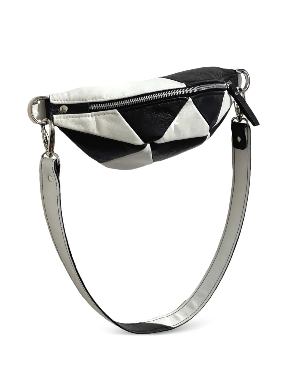 NASHApanelled leather shoulder bag