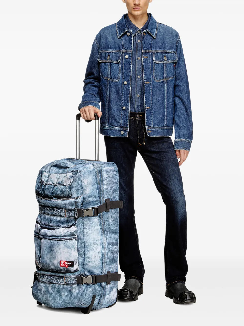 Dieselx Eastpak denim-effect wheeled trolley