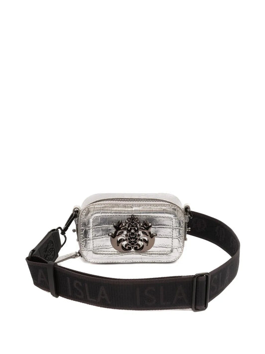 IslaDance crocodile-embossed logo-plaque mini bag