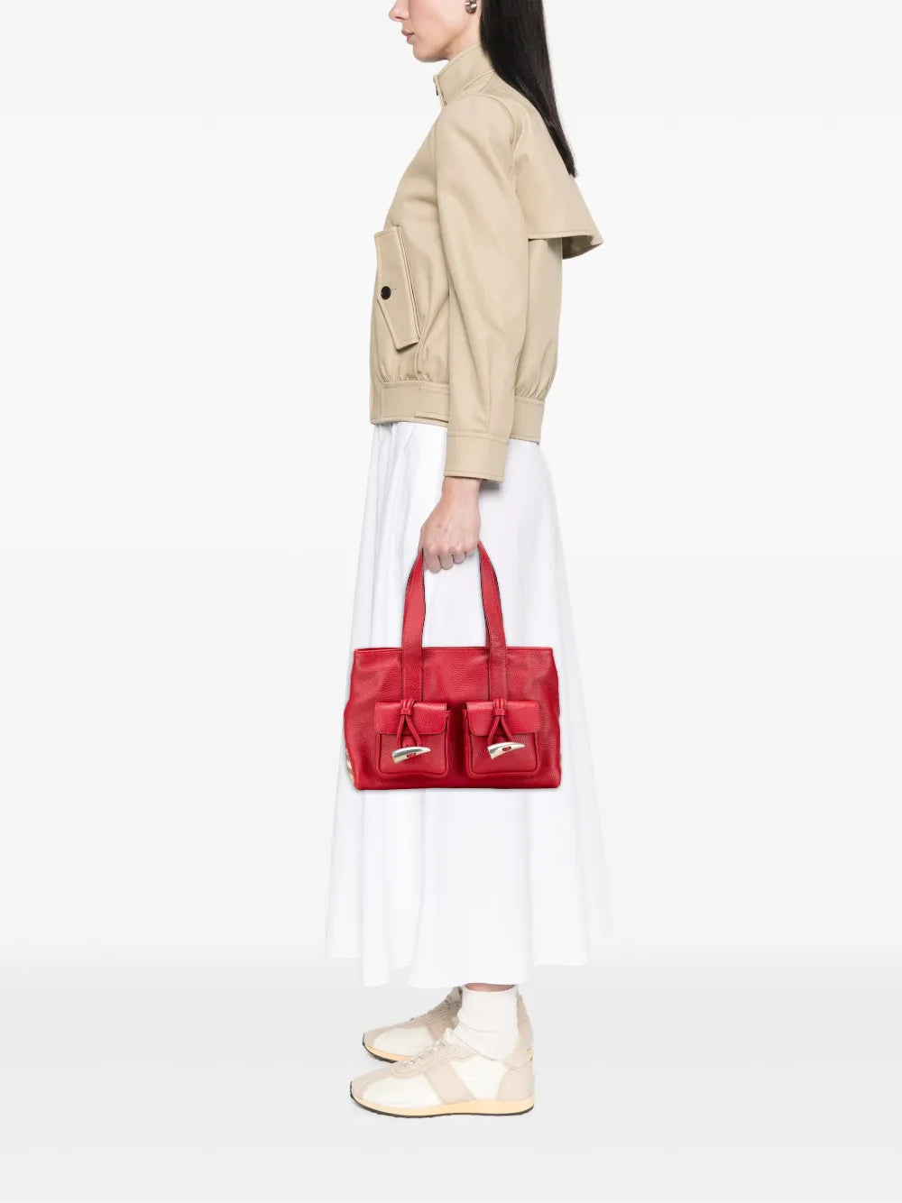 Pre-OwnedBurberry Pre-Owned2000-2017 House Check Trimmed Grainy Calfskin Horn Toggle tote bag
