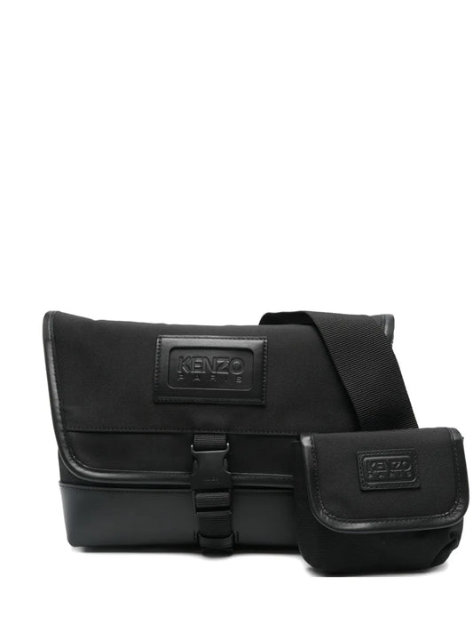 Kenzosmall Kommuter leather-trimmed bag