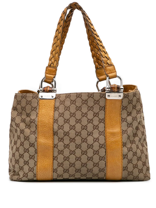 Pre-OwnedGucci Pre-Owned2016-2024 Medium GG Canvas Bamboo Libeccio tote bag