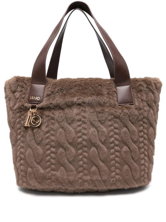 LIU JOcable-knit tote bag