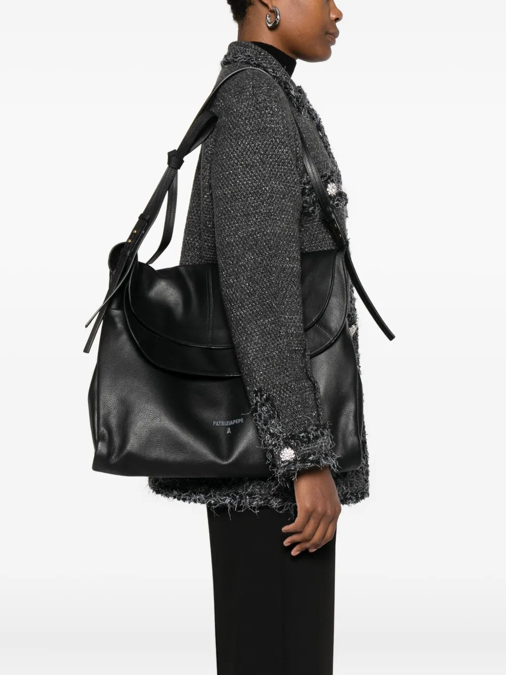 Patrizia Pepeflap-closure leather shoulder bag