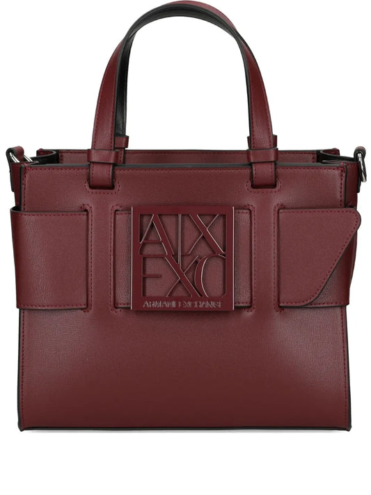 Armani Exchangemedium logo-plaque tote bag