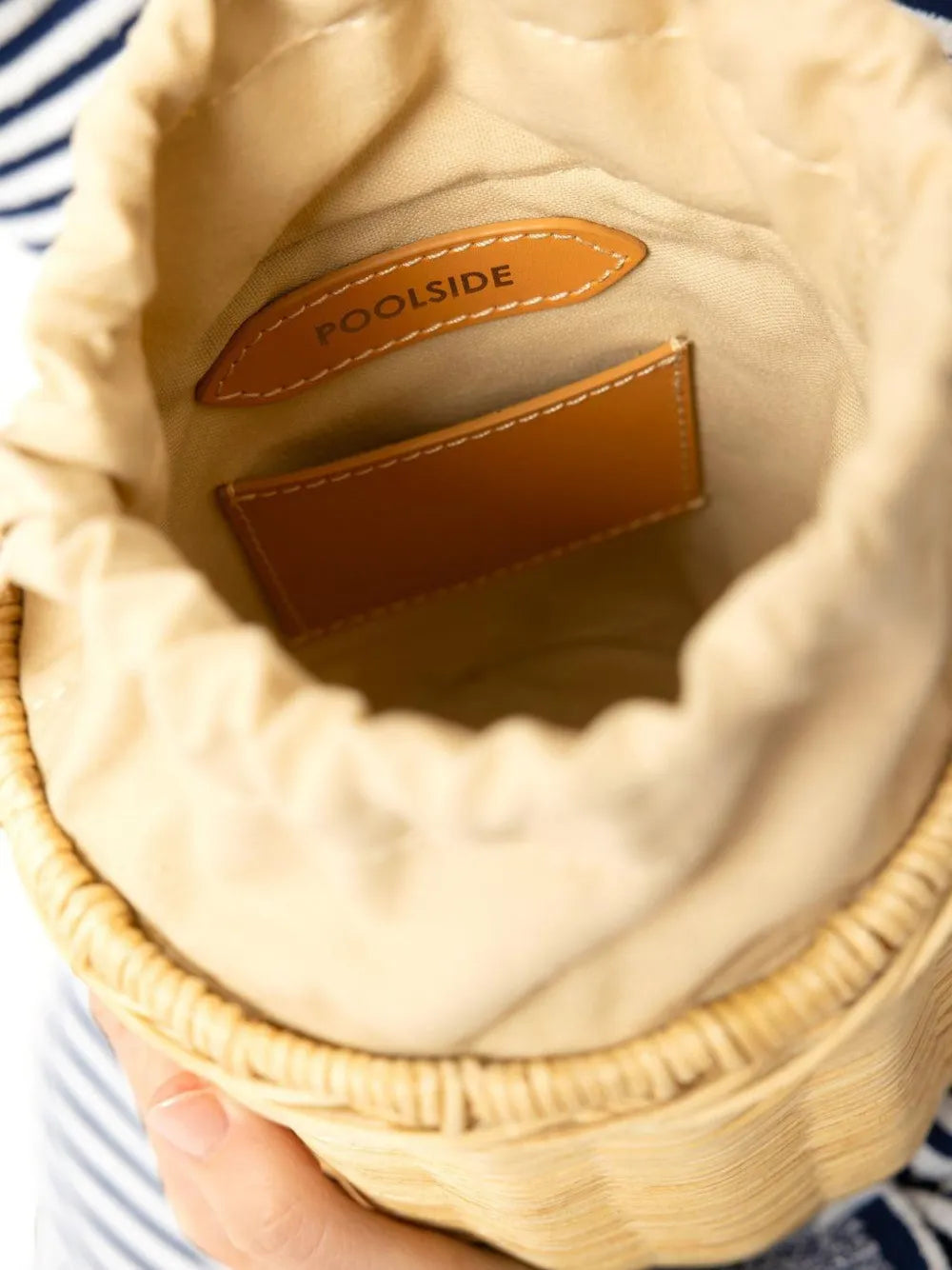 PoolsideIsland shell-embellished bucket bag