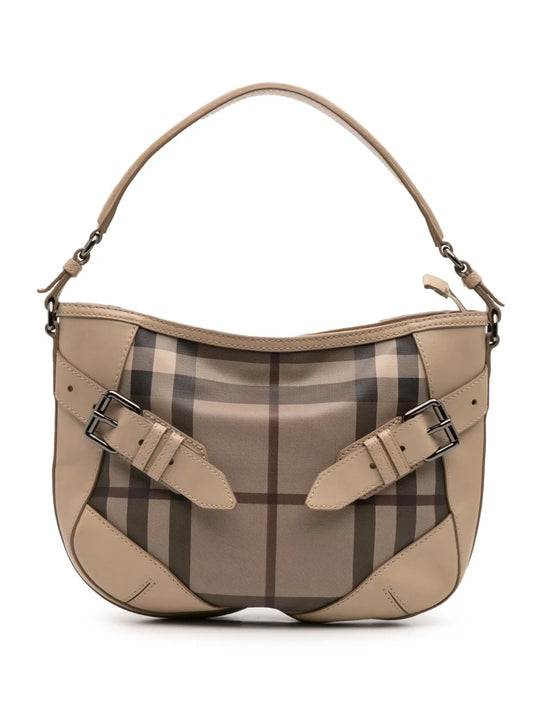 Pre-OwnedBurberry Pre-Owned2010-2025 Smoke Check Coated Canvas and Leather satchel