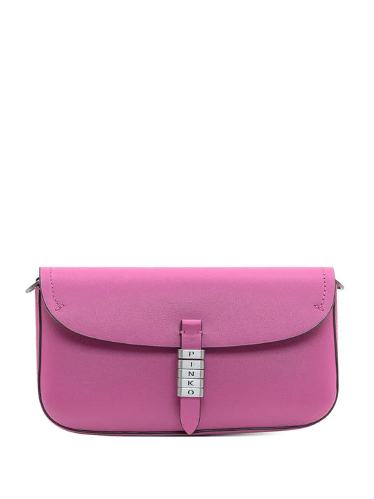 PINKOletter detail saddle flat cross body bag