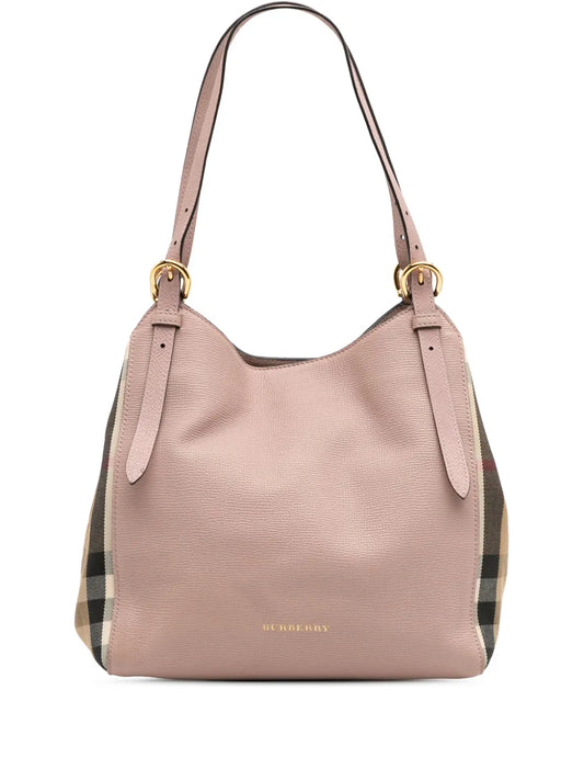 Pre-OwnedBurberry Pre-Owned2000-2017 Small Leather and House Check Canvas Canterbury tote bag