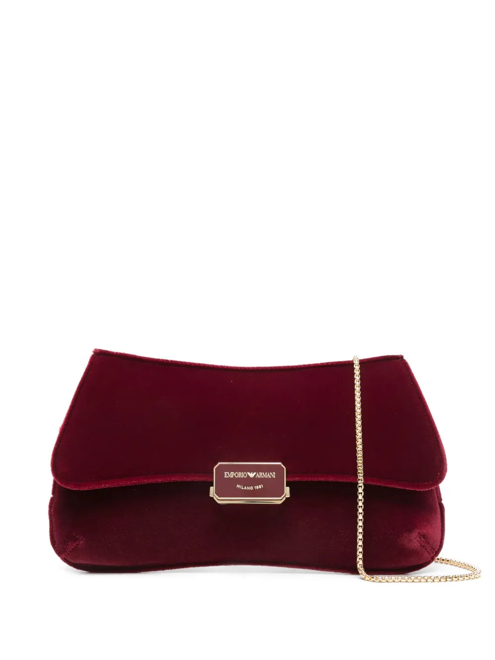 Emporio Armanilogo-plaque clutch bag
