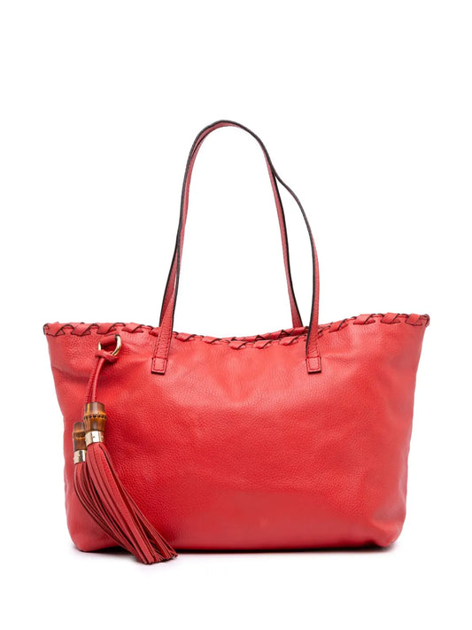 Pre-OwnedGucci Pre-Owned2016-2025 Leather Bamboo Tassel tote bag