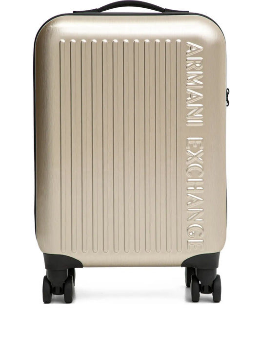 Armani Exchangeembossed wheeled luggage