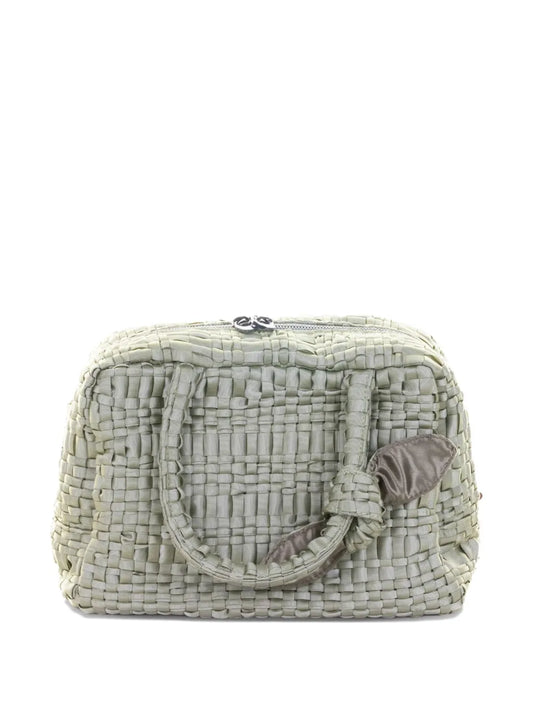 Maria La Rosawoven-texture bow-detail tote bag