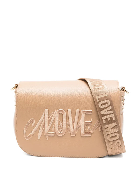 Love Moschinologo-embroidered studded crossbody bag