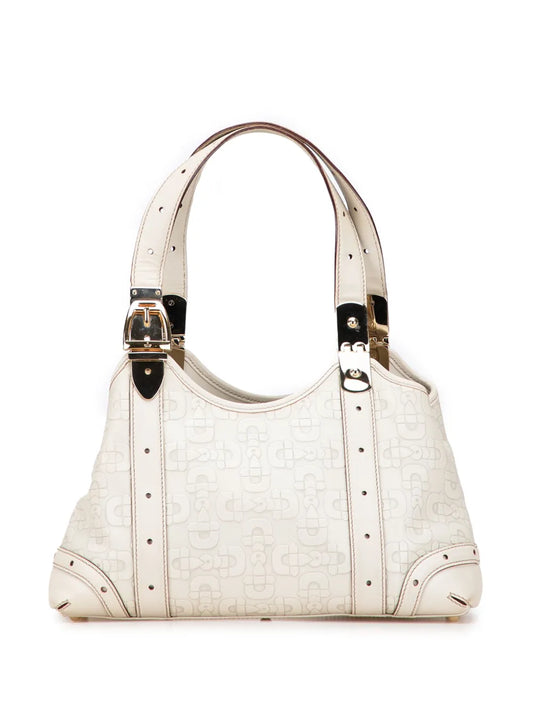 Pre-OwnedGucci Pre-Owned2000-2015 Horsebit Embossed Leather shoulder bag