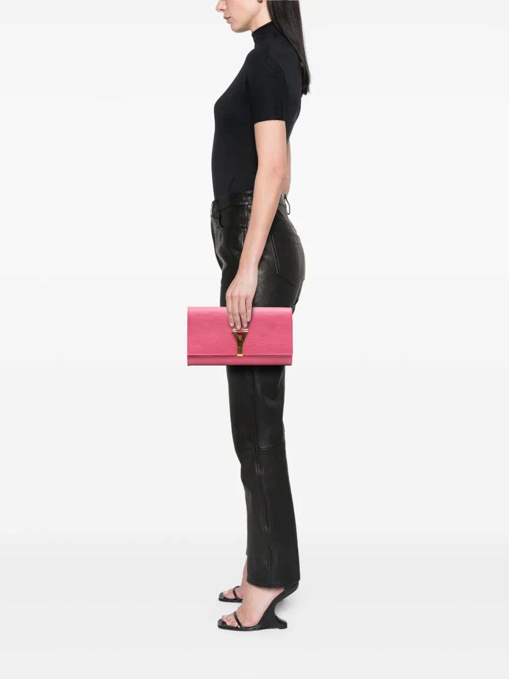 Pre-OwnedSaint Laurent Pre-Owned2000-2012 Textured Calfskin Chyc Ligne clutch bag