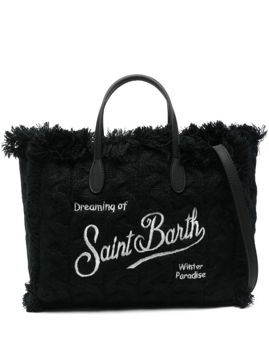 MC2 Saint Barthfringed-trim logo-embroidered tote bag