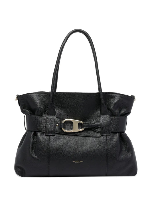 MY BEST BAGleather logo-detail shoulder bag