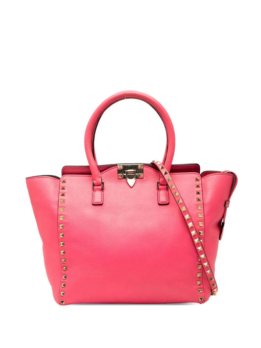 Pre-OwnedValentino Garavani Pre-Owned2000-2017 Medium Leather Rockstud Double Handle Tote satchel
