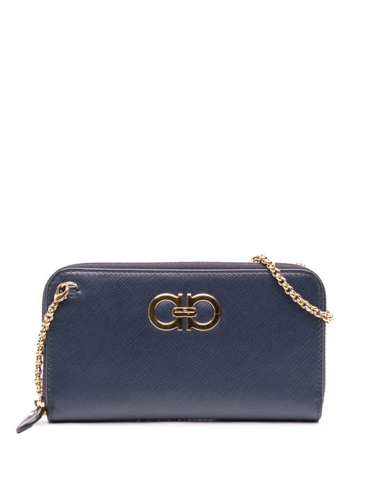 Pre-OwnedFerragamo Pre-Owned2010-2025 Leather Double Gancini Wallet on Chain crossbody bag