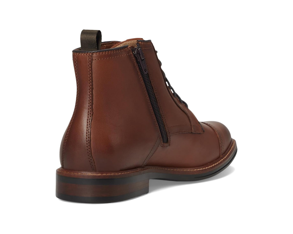 Men's Johnston & Murphy XC+ Durham Cap Toe Boots Cognac Waterproof Full Grain