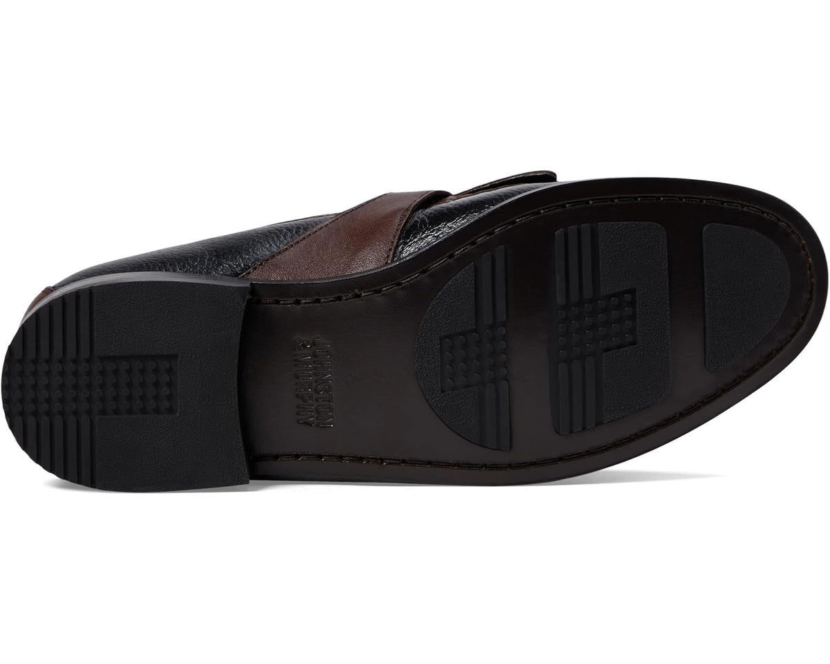Men's Johnston & Murphy Aragon Kiltie Tassel Loafer Black Deer w/Antique Chestnut Waxhide Trim