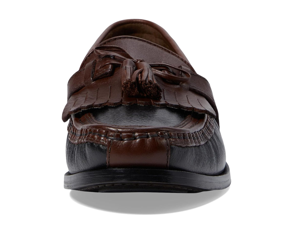 Men's Johnston & Murphy Aragon Kiltie Tassel Loafer Black Deer w/Antique Chestnut Waxhide Trim
