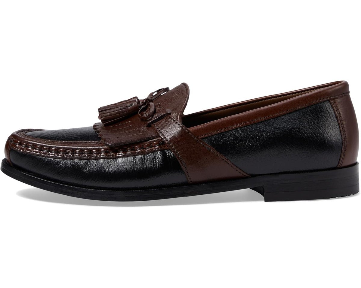 Men's Johnston & Murphy Aragon Kiltie Tassel Loafer Black Deer w/Antique Chestnut Waxhide Trim