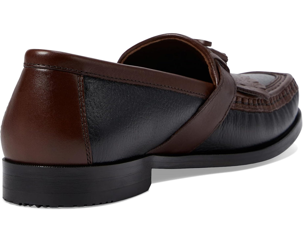 Men's Johnston & Murphy Aragon Kiltie Tassel Loafer Black Deer w/Antique Chestnut Waxhide Trim