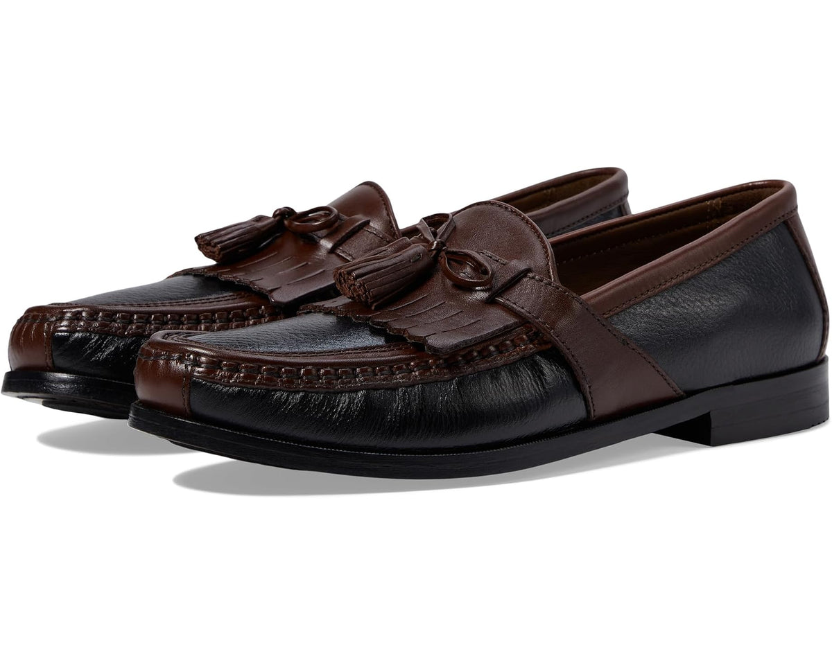 Men's Johnston & Murphy Aragon Kiltie Tassel Loafer Black Deer w/Antique Chestnut Waxhide Trim
